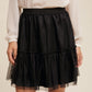 MESH RUFFLE TRIM MINI SKIRT