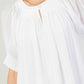 ROUND NECK BLOUSE W/PLEATS