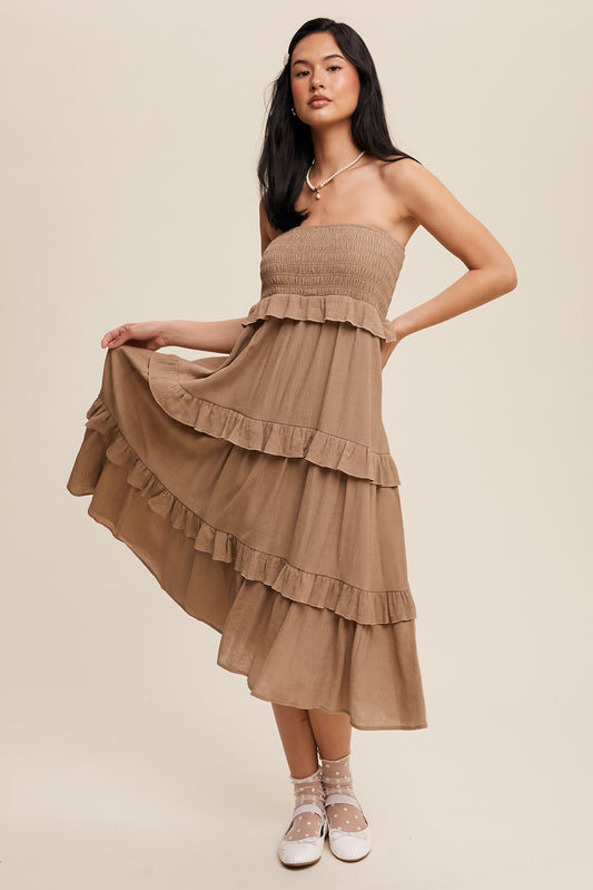 TIERED RUFFLE DRESS