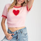 Heart Short Sleeve Sweater