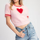 Heart Short Sleeve Sweater