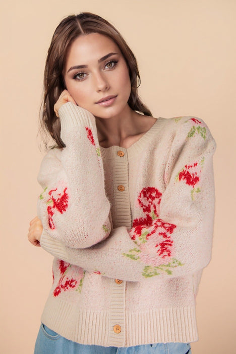 Floral Cardigan CREAM