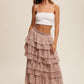 LACE RUFFLE TIERED SKIRT