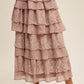 LACE RUFFLE TIERED SKIRT