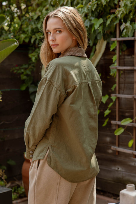 Corduroy Collar Shacket