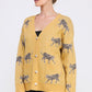 SOFT CAT PRINT SWEATER CARDIGAN