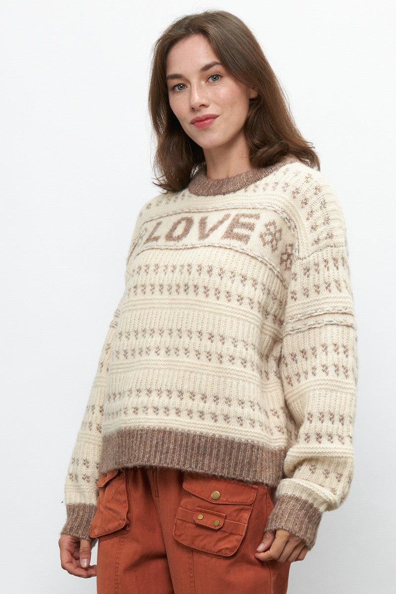 CREW NECK LOVE SWEATER