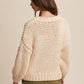 CHUNKY KNIT FLOWER SWEATER