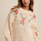 CHUNKY KNIT FLOWER SWEATER