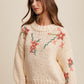 CHUNKY KNIT FLOWER SWEATER