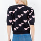 SHORT SLEEVE HEARTS SWEATER