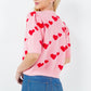 SHORT SLEEVE HEARTS SWEATER