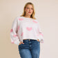 ROUND NECK HEART SWEATER