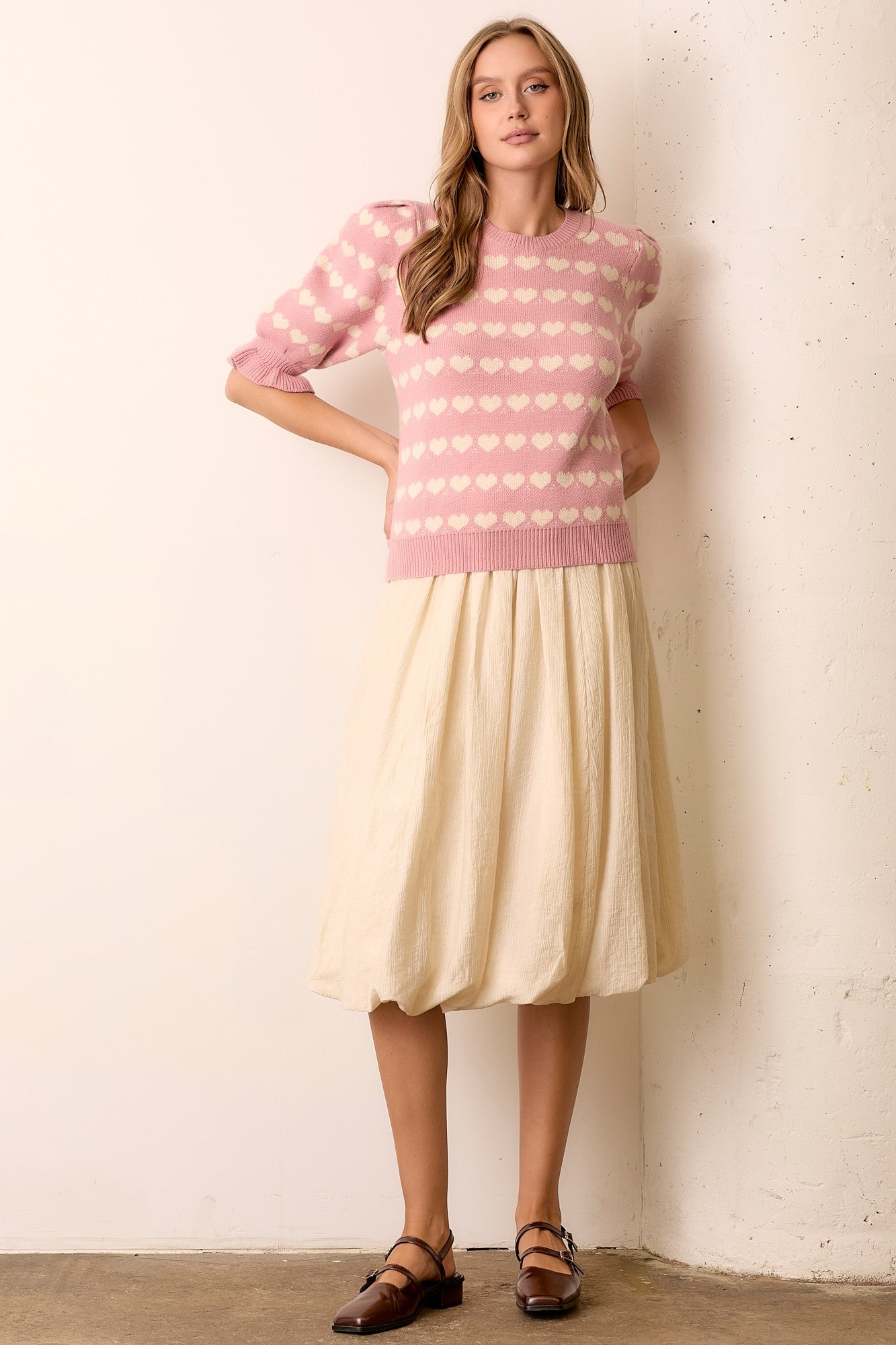 HEART STRIPE SWEATER