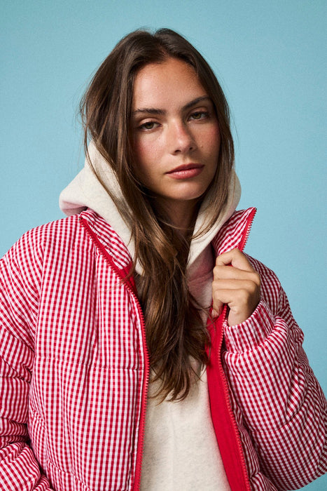 Gingham Puffer Jacket