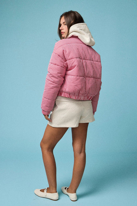 Gingham Puffer Jacket