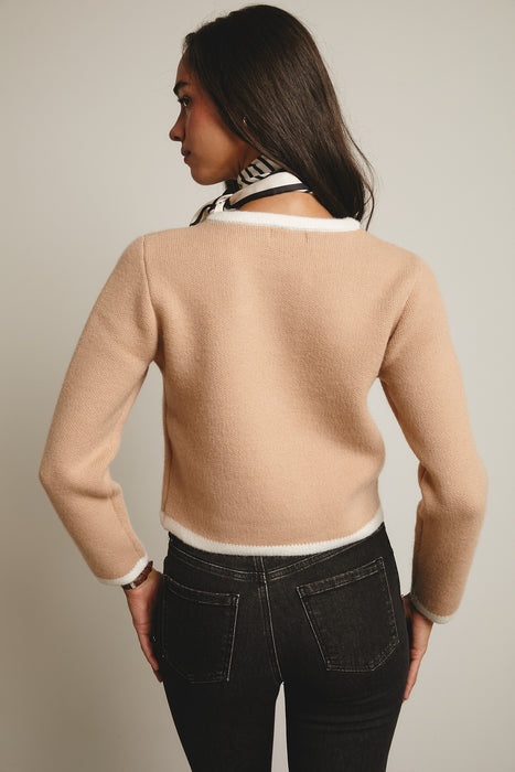 Contrast Knit Front Pocket Jacket