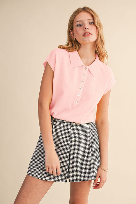 Collared Sleeveless Sweater