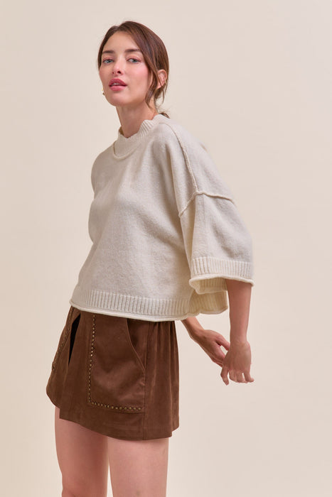 Short Sleeve Crop Sweater