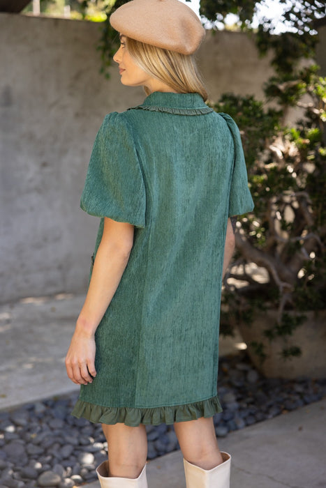 Ruffle Pocket Zip Dress