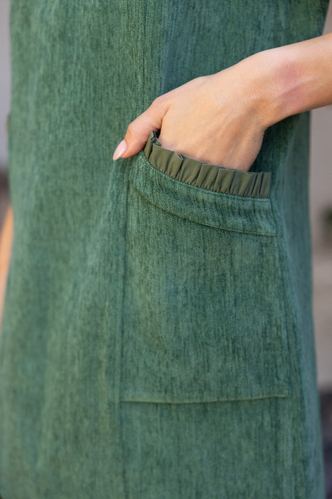 Ruffle Pocket Zip Dress