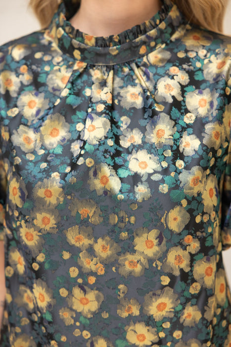 Floral Jacquard Midi Dress