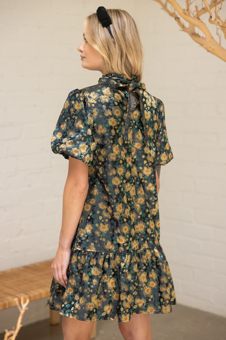 Floral Jacquard Midi Dress