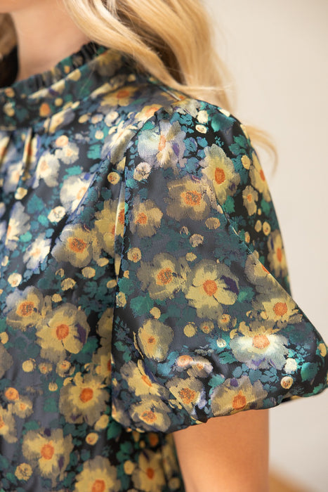 Floral Jacquard Midi Dress