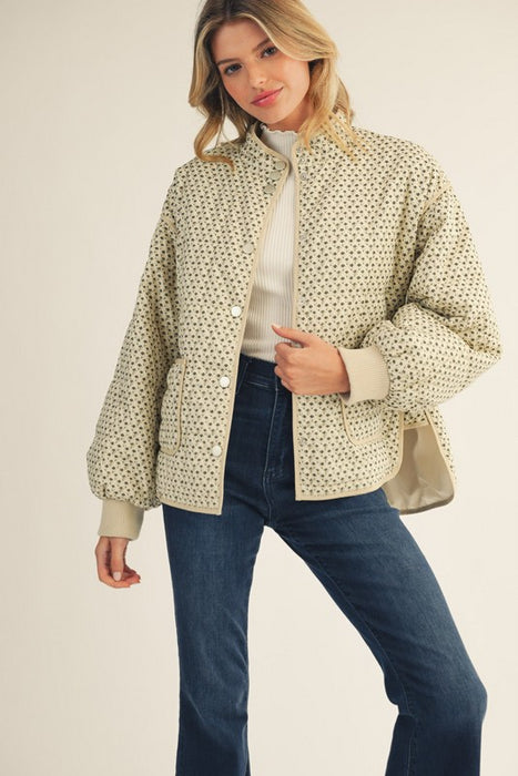 Floral Print Button Coat