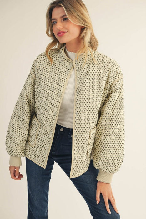 Floral Print Button Coat