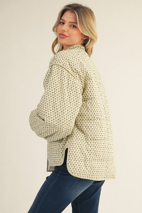 Floral Print Button Coat