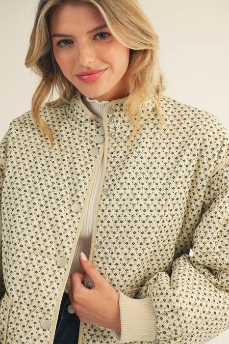 Floral Print Button Coat
