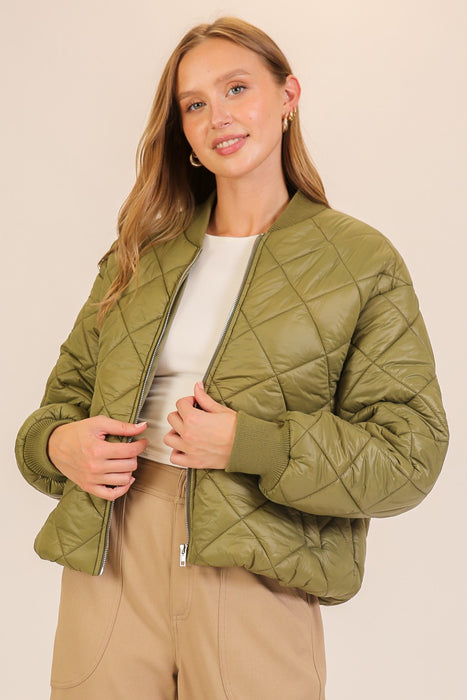 Zip Up Quilted Coat