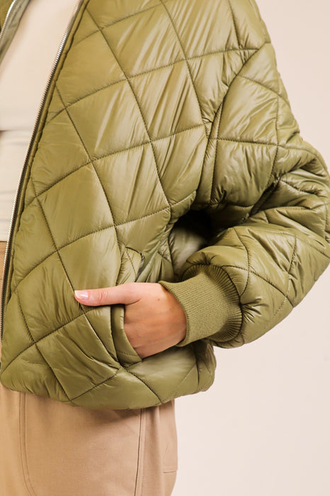 Zip Up Quilted Coat