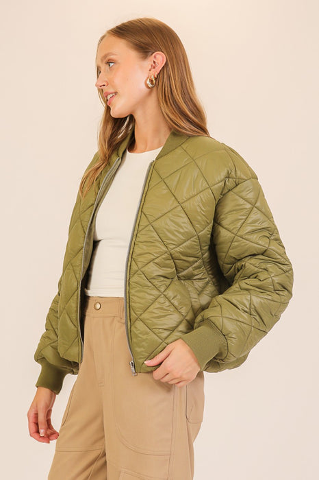 Zip Up Quilted Coat