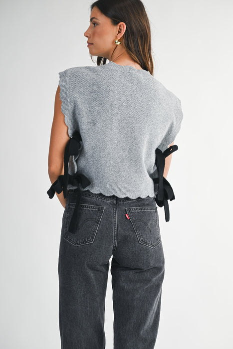 Knit Vest with Embroidery