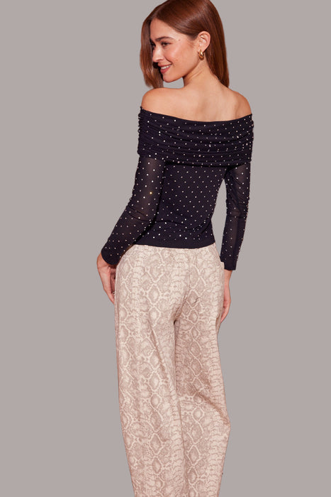 Snake Print Barrel Jean