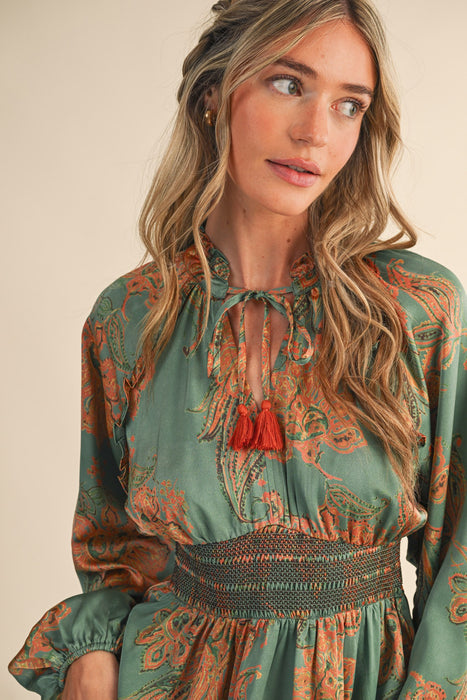 Paisley Smocked Dress