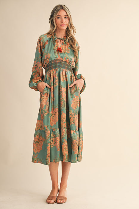 Paisley Smocked Dress