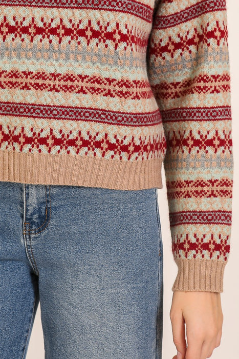 Mixed Pattern Stripe Sweater