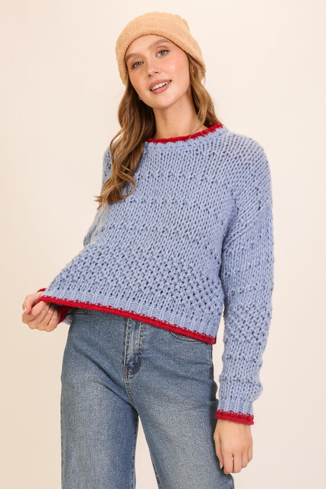 Contrast Edge Sweater