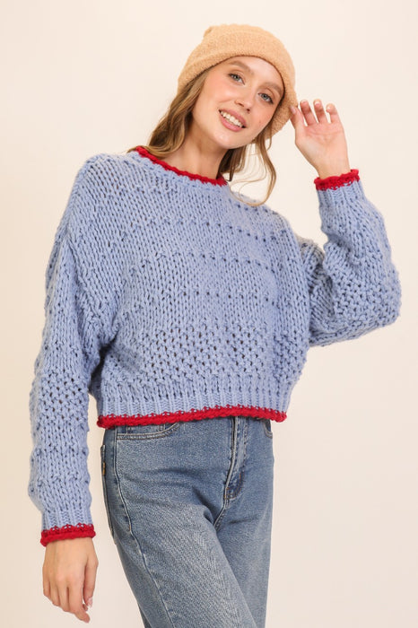 Contrast Edge Sweater