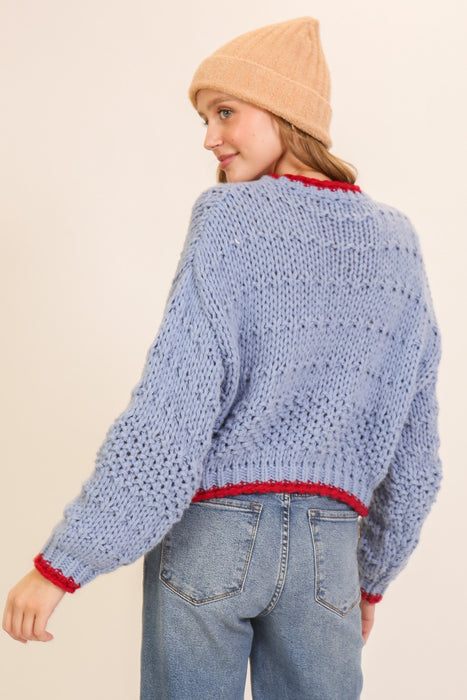 Contrast Edge Sweater