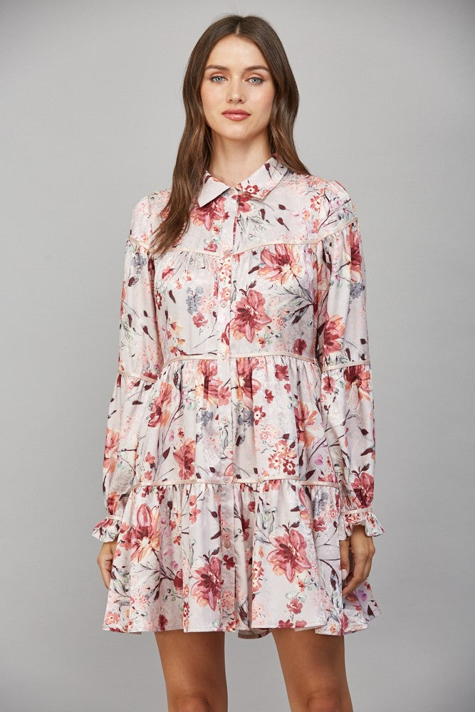Button Down Collar Mini Dress Button Down Collar Mini Dress