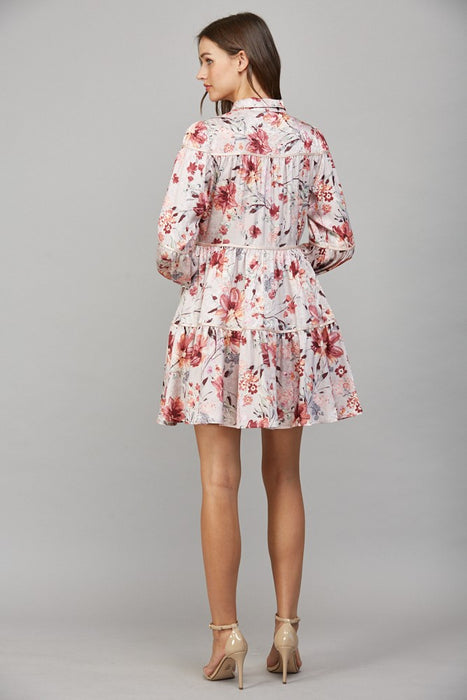 Button Down Collar Mini Dress