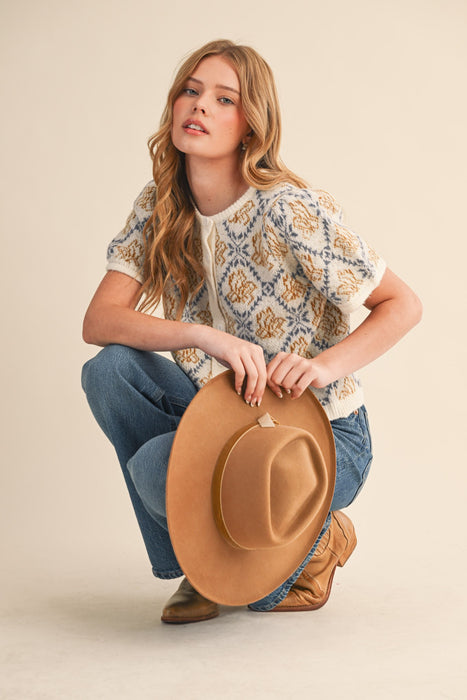 Button Down Floral Sweater