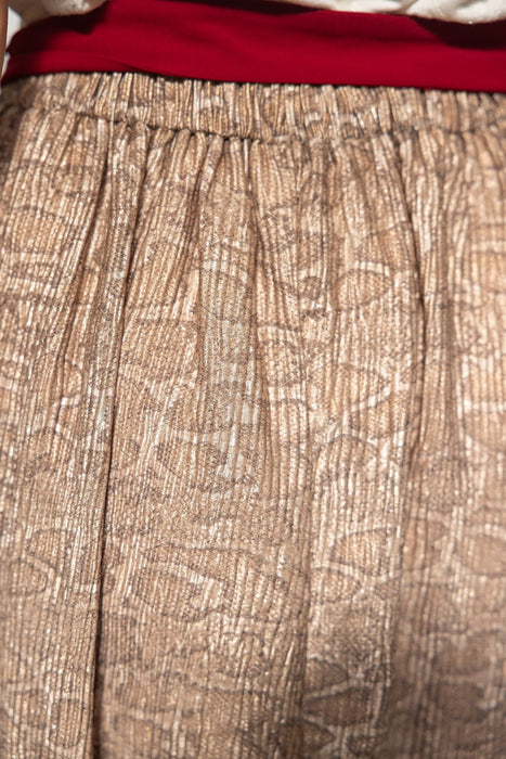 Tie Belt Animal Print Midi Skirt