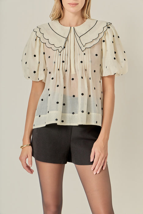 Sheer Polka Dot Top
