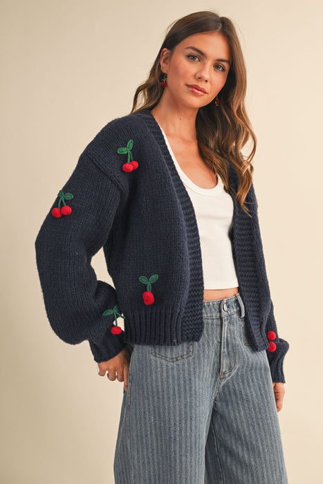 Long Sleeve Cherry Cardigan