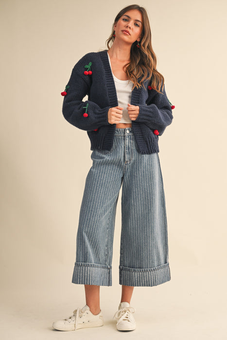 Long Sleeve Cherry Cardigan